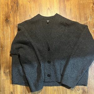 Uniqlo Charcoal Knit Cardigan